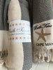 Custom Embroidered Bath Time Diagonal Striped Turkish Towels