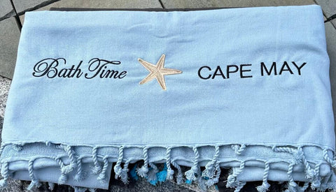 Custom Embroidered One Sided Terry Beach Towel
