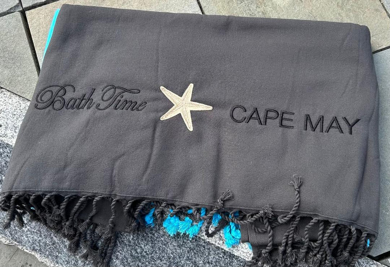 Custom Embroidered One Sided Terry Beach Towel