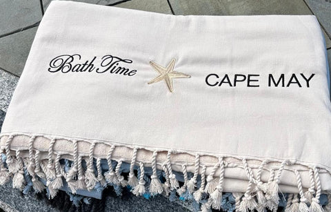Custom Embroidered One Sided Terry Beach Towel