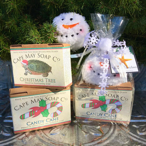 Snowman Scrubbie and Cape May Soap Set